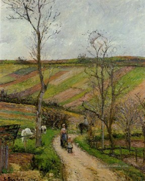  camille - route du fond in Einsiedelei pontoise 1877 Camille Pissarro Szenerie